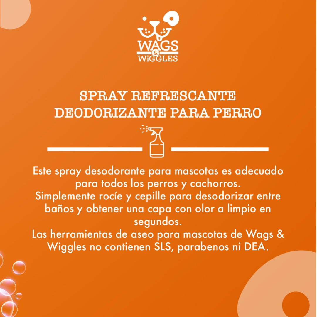 Spray Desodorante Para Perros Wags & Wiggles, Aroma A Limpio Y Fresco. 355 mL