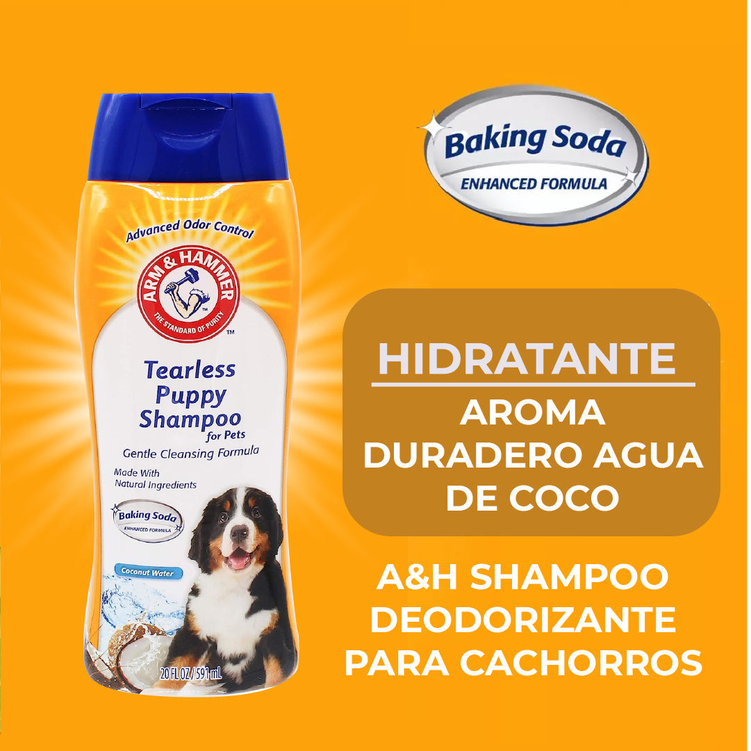 Arm & Hammer Shampoo para Cachorros, menos lágrimas, aroma agua de coco.