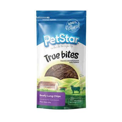 Premios para perro Beefy Lung Chips True Bites