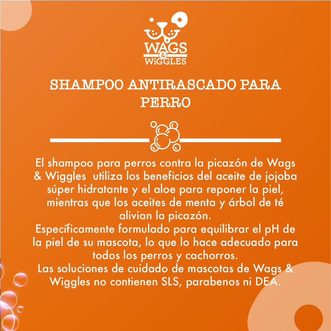 Shampoo Contra La Picazón Y El Rascado Para Perros Wags & Wiggles. 473 mL