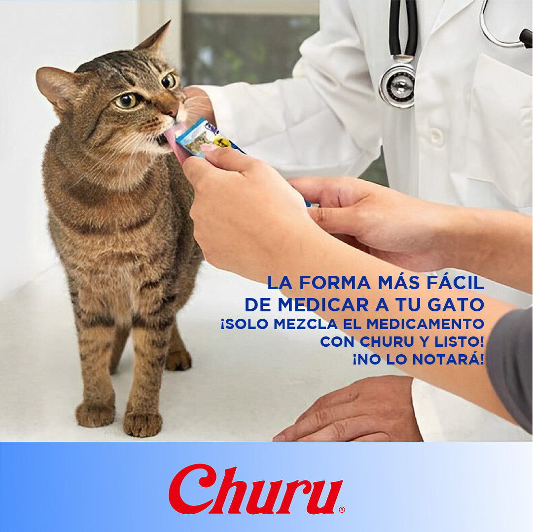 Inaba Churu Atún - Snack Premio Cremoso para Gatos - 4 tubos de 14 grs cu