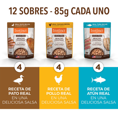 Alimento Húmedo Healthy Cravings Para Gato, Pack 12 sobres de 85 g