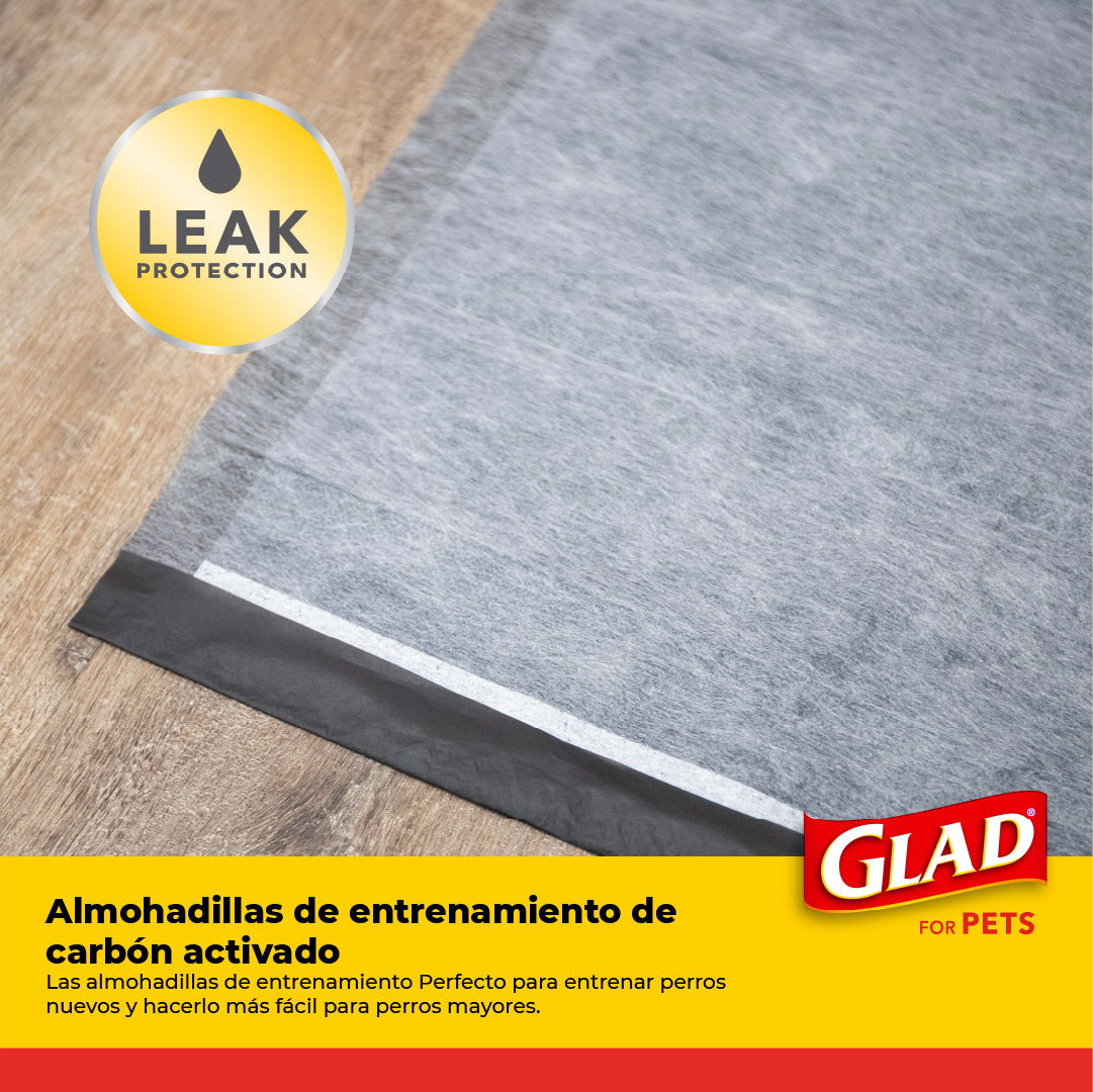 Tapete Entrenador para Perro Glad 5 Capas a Prueba de Fuga, Elimina Olor, Convierte Orina a Gel 30pz