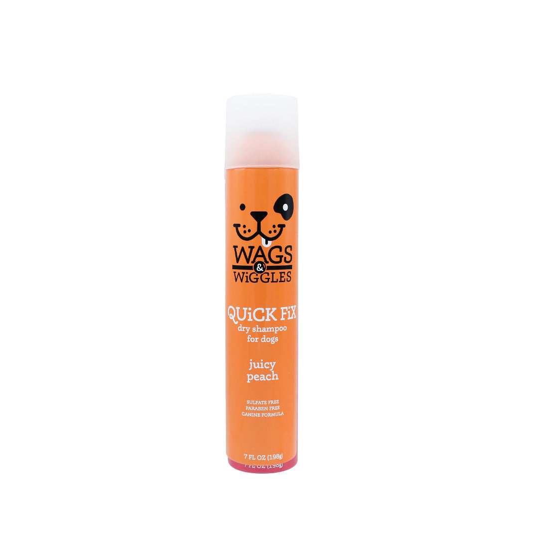 Shampoo en spray sin agua Wags & Wiggles para perros, refresca y elimina olores.  Aroma a melocotón. 198 g