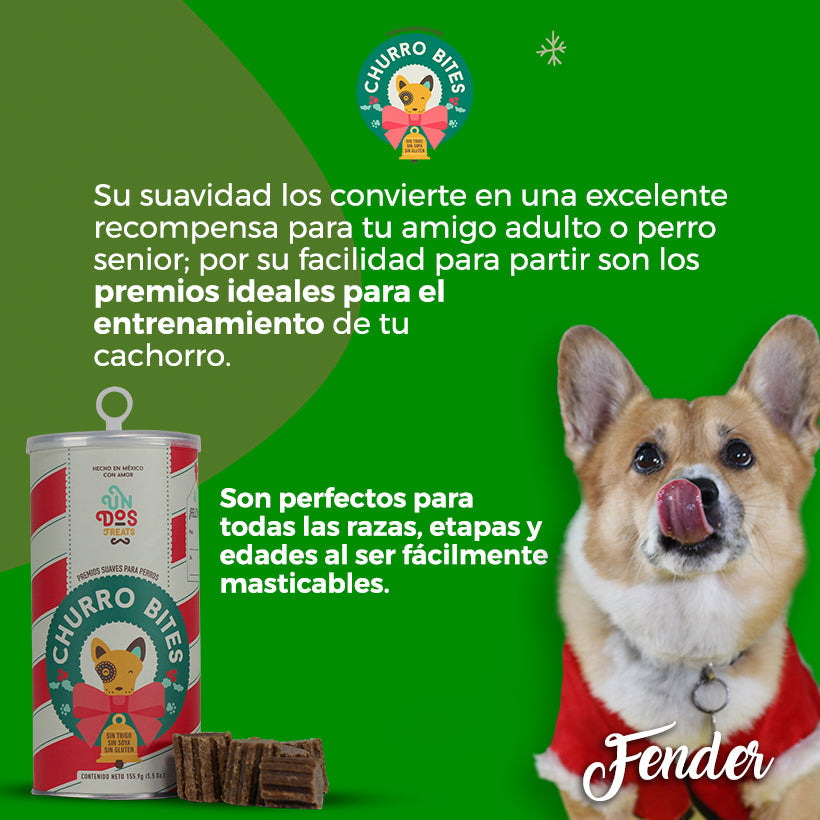 Churro Bites Premios suaves para perros con sabor a churro