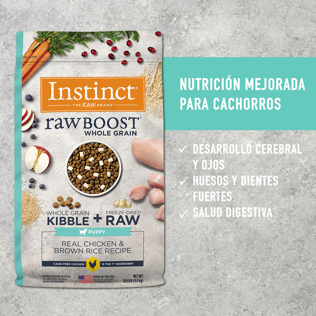 Instinct Raw Boost de Pollo con Granos y Arroz Integral para Cachorros 2.04 kg