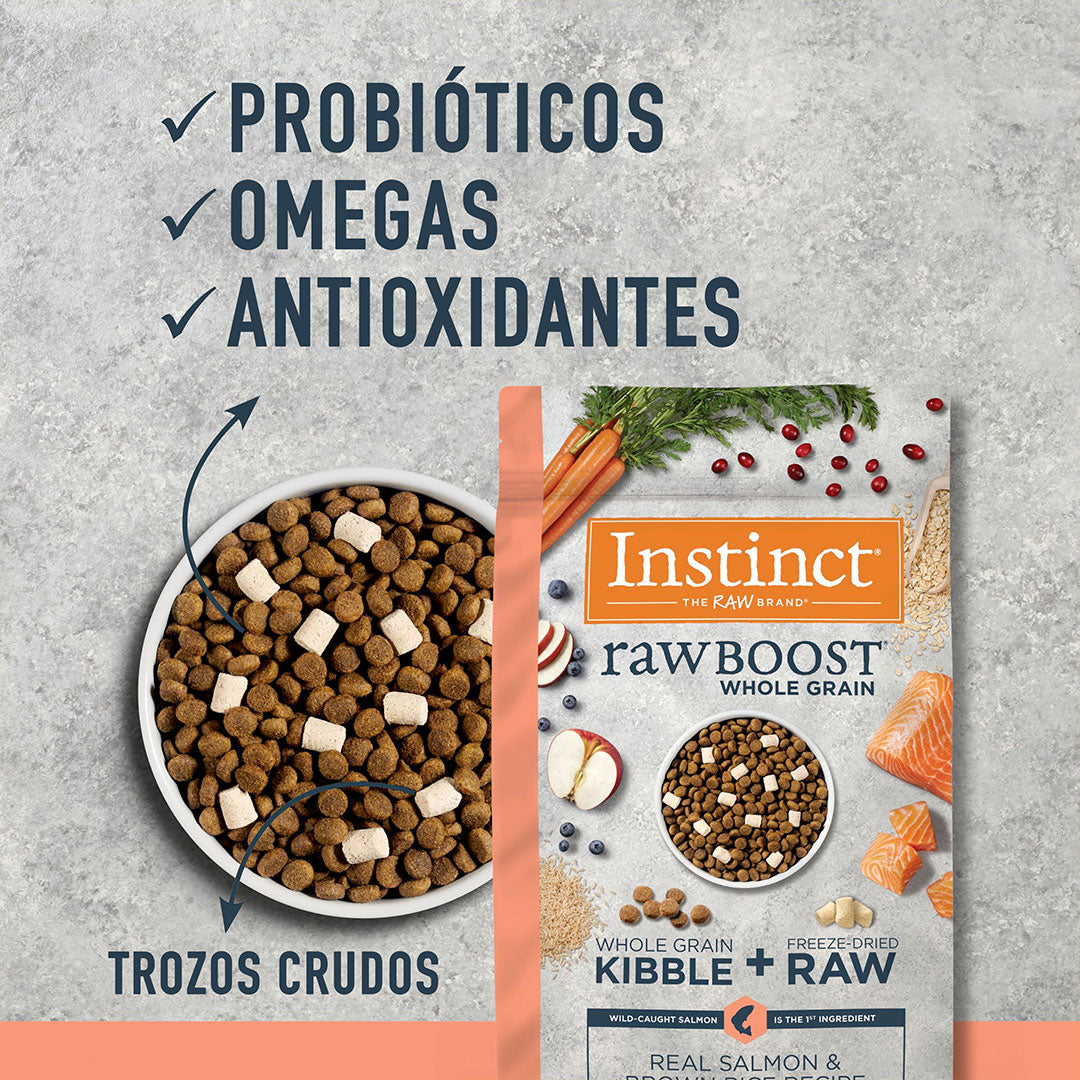 Instinct Raw Boost de Salmón con Granos y Arroz Integral para Perros 9.07 kg