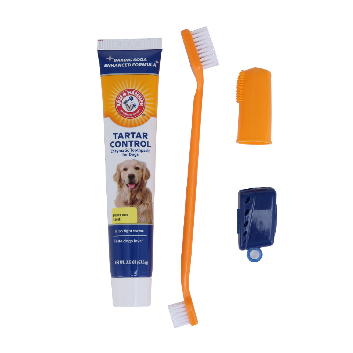 Arm & Hammer Kit Pasta Dental para Perro, Elimina Sarro y Mal Aliento, Sabor Plátano con Menta 3pzas