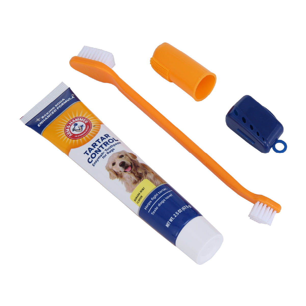 Arm & Hammer Kit Pasta Dental para Perro, Elimina Sarro y Mal Aliento, Sabor Plátano con Menta 3pzas