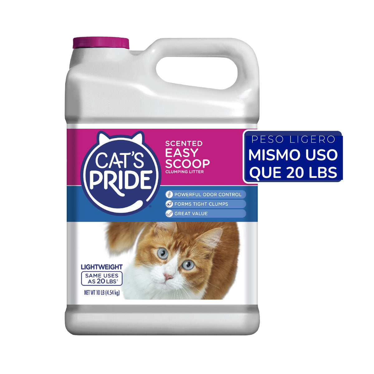 Cat's Pride Scented Easy Scoop Arena para gato Aglutinante, Elimina olores, Sin químicos tòxicos, Grumos Sòlidos 10lb