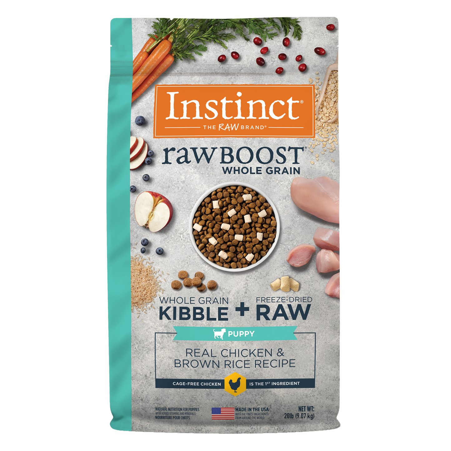 Instinct Raw Boost de Pollo con Granos y Arroz Integral para Cachorros 9.07 kg