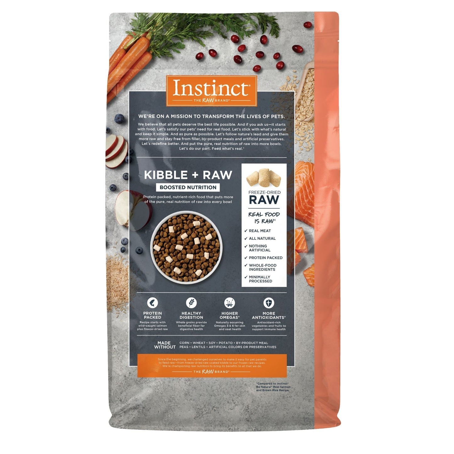 Instinct Raw Boost de Salmón con Granos y Arroz Integral para Perros 2.04 kg