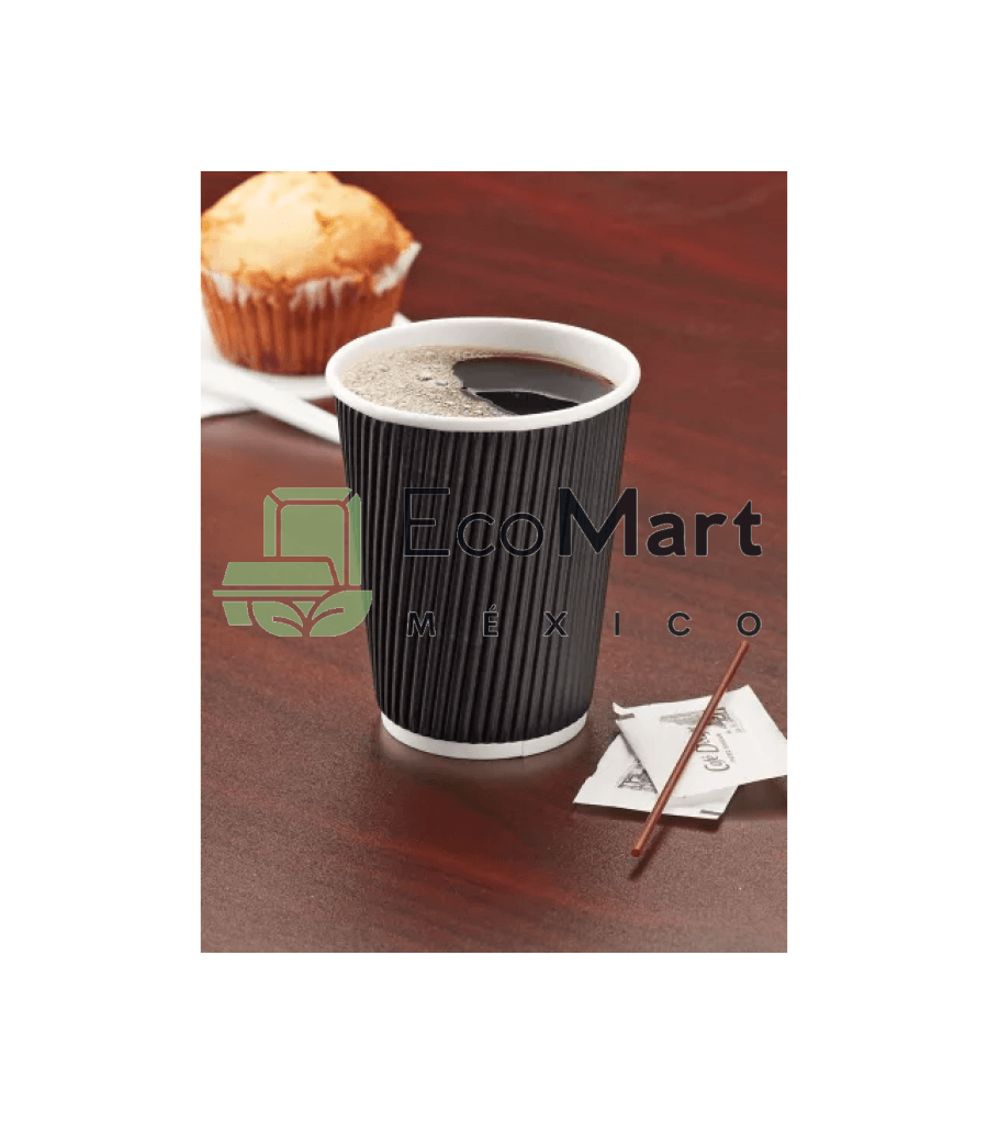 Vaso Negro Térmico 12 Oz Papel