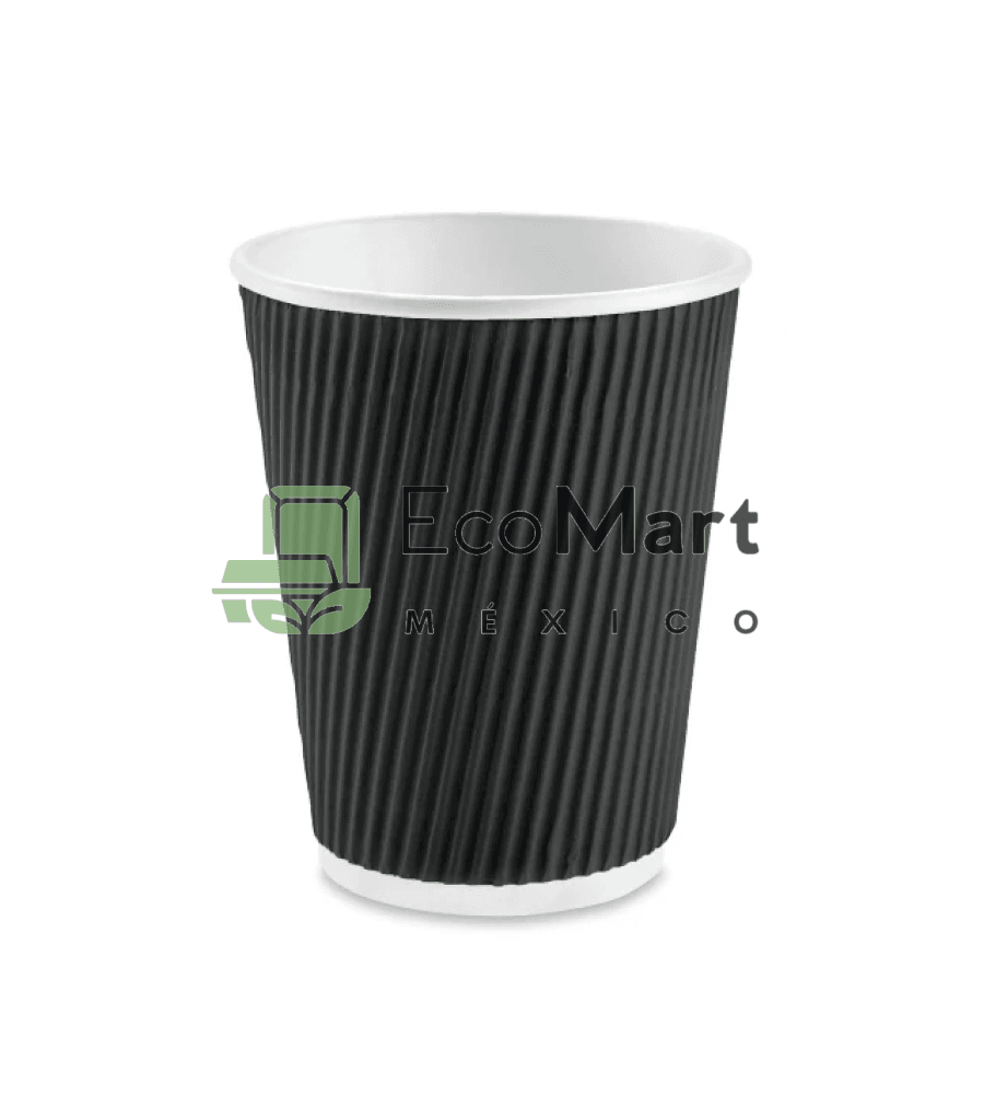 Vaso Negro Térmico 12 Oz Papel