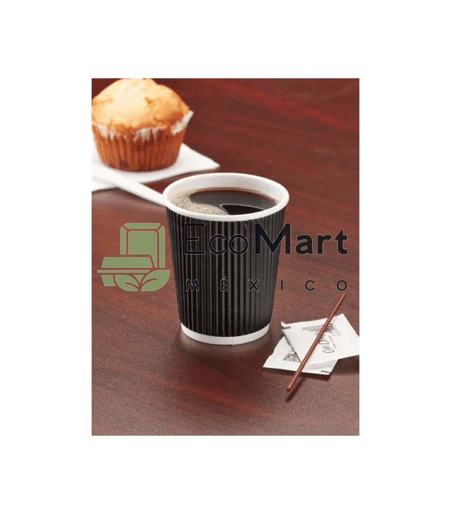 Vaso Negro Térmico 8 Oz Papel