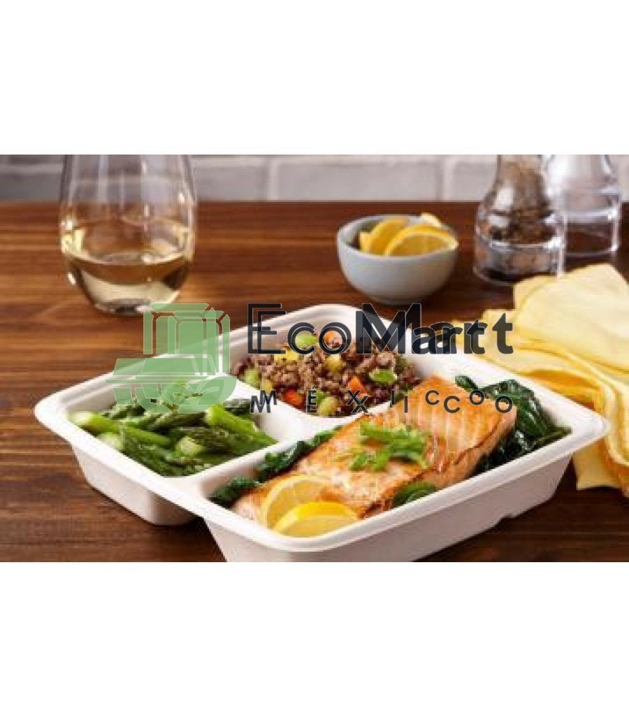 COMBO Contenedor Quad 32 oz Caña de azúcar + Tapa RPET X300 JUEGOS - Eco Mart México